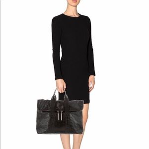 Black embossed leather 3.1 Phillip Lim 31 Hour bag
